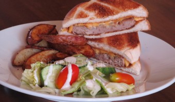 Friday Dinner with Dad:  Turkey Patty Melt