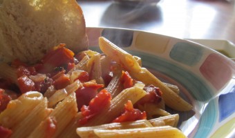 Meatless Monday:  Pasta with Fresh Tomato and Basil Sauce