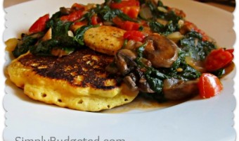 Meatless Monday:  Corn Pancakes with Sauteed Veggies
