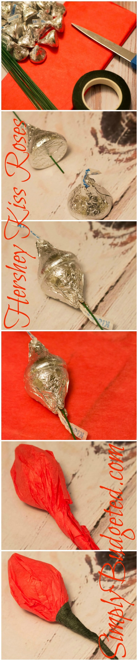 Hershey Kiss Roses Step-by-Step Collage