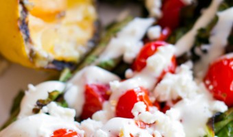 Charred Romaine Salad with Burst Tomatoes