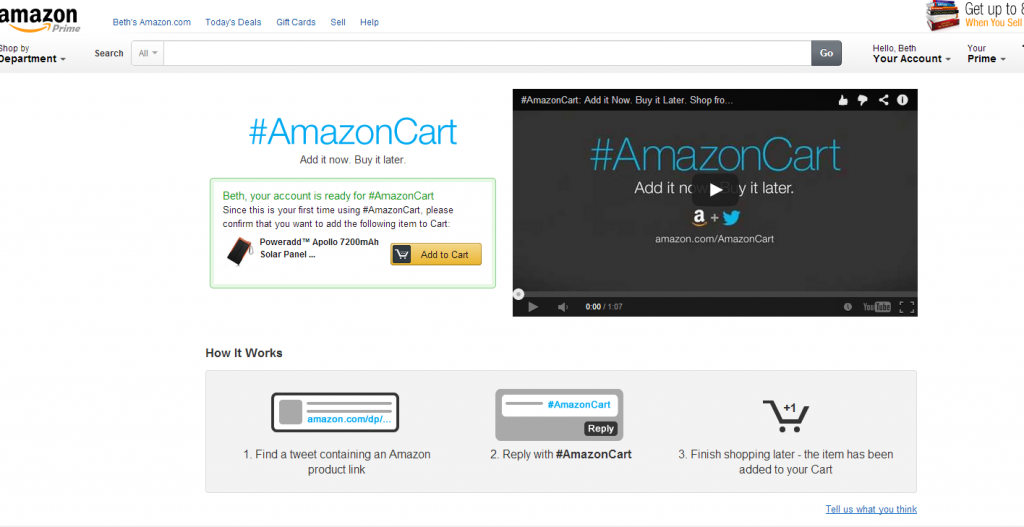 AmazonCart Enable Screen