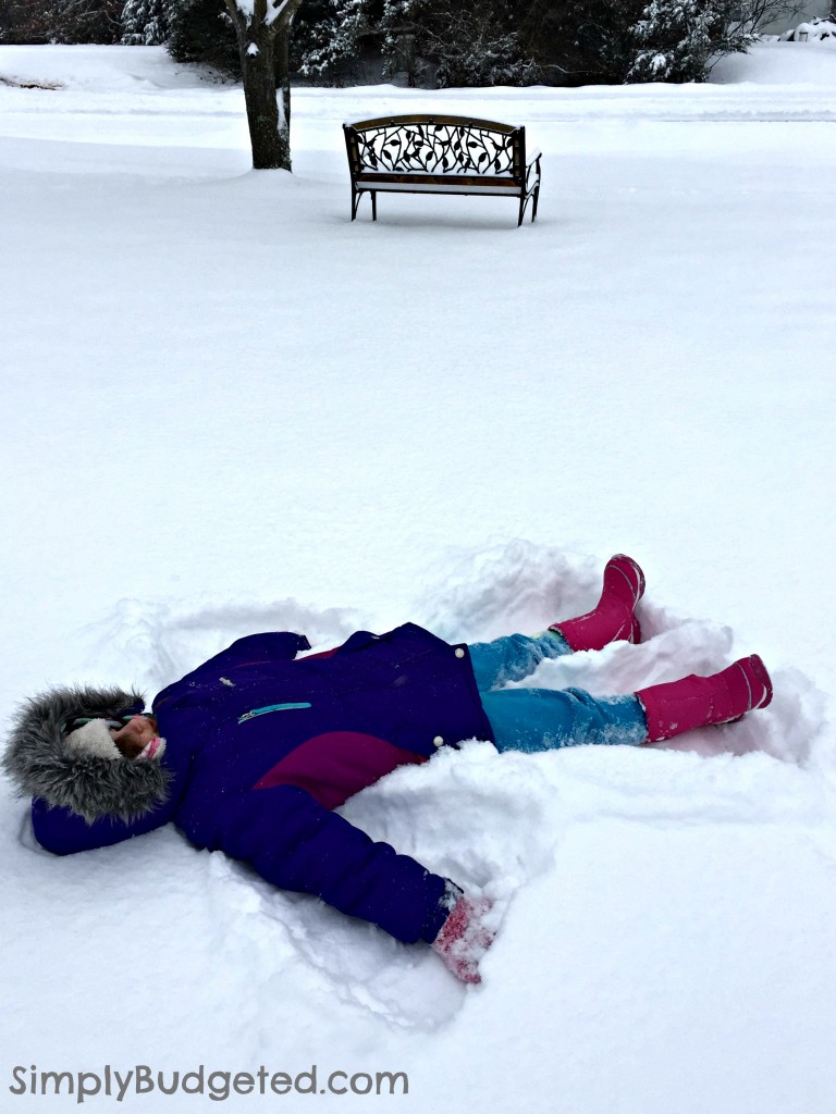 snow angel with boots