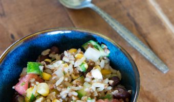 Mini Potluck Party with Confetti Rice and Bean Salad