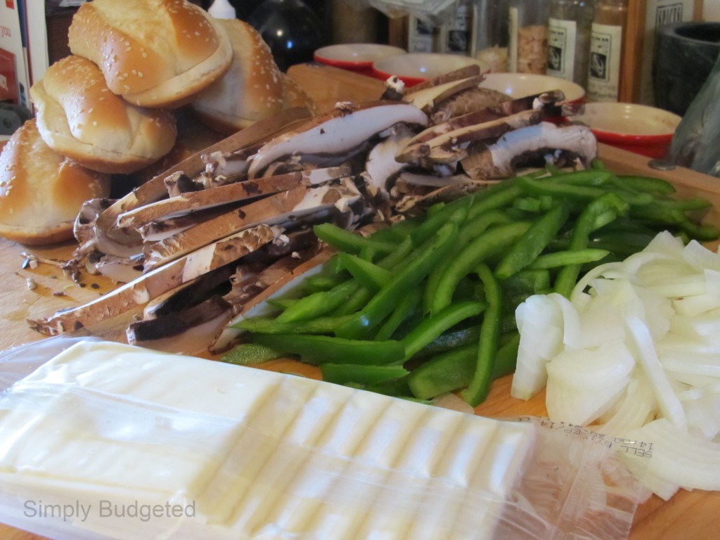 Portobello Cheesesteak ingredients