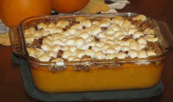 Thanksgiving Memories:  Pecan Crusted Sweet Potato Casserole