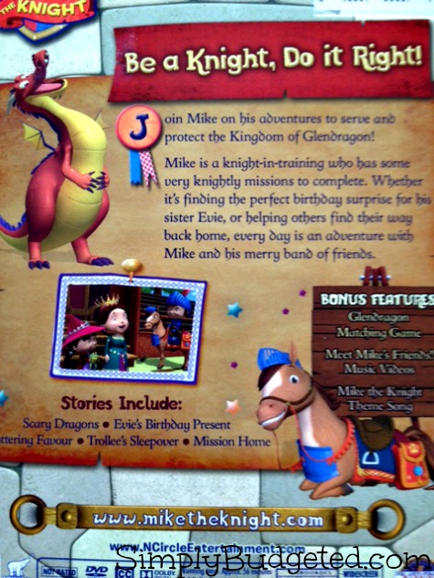 Back Cover of Mike the Knight DVD