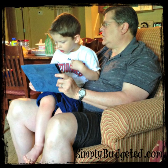 Grandpa and Matthew w iPad