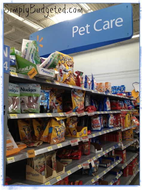 Pet Care section at Walmart