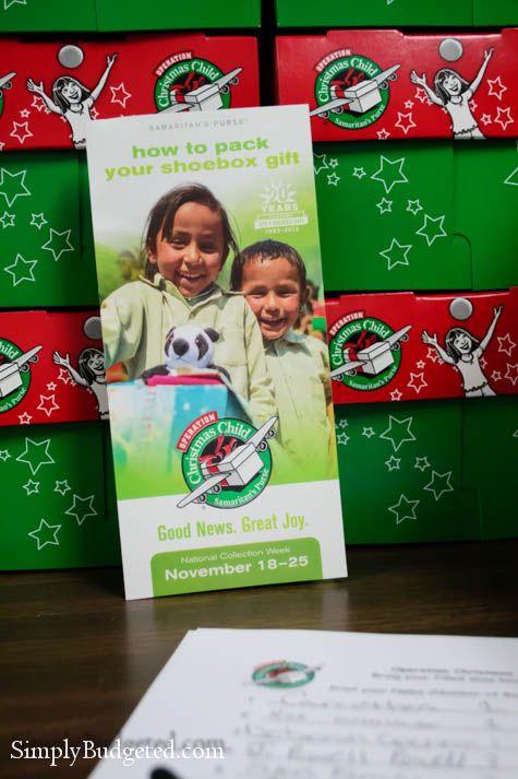 Operation Christmas Child Donation Table