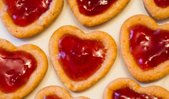 Valentine’s Peanut Butter and Jelly Heart Cookies