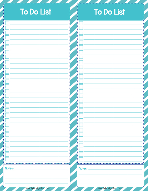 simplybudgeted- To Do List Printable